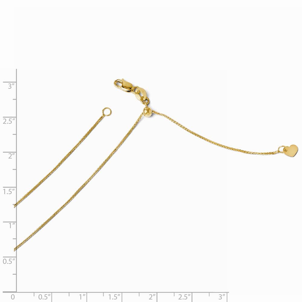 The Black Bow 0.8mm 14k Yellow Gold Adjustable Solid Wheat Chain Necklace - Perfect for Everyday Wear, Gifts, and Special Occasions
