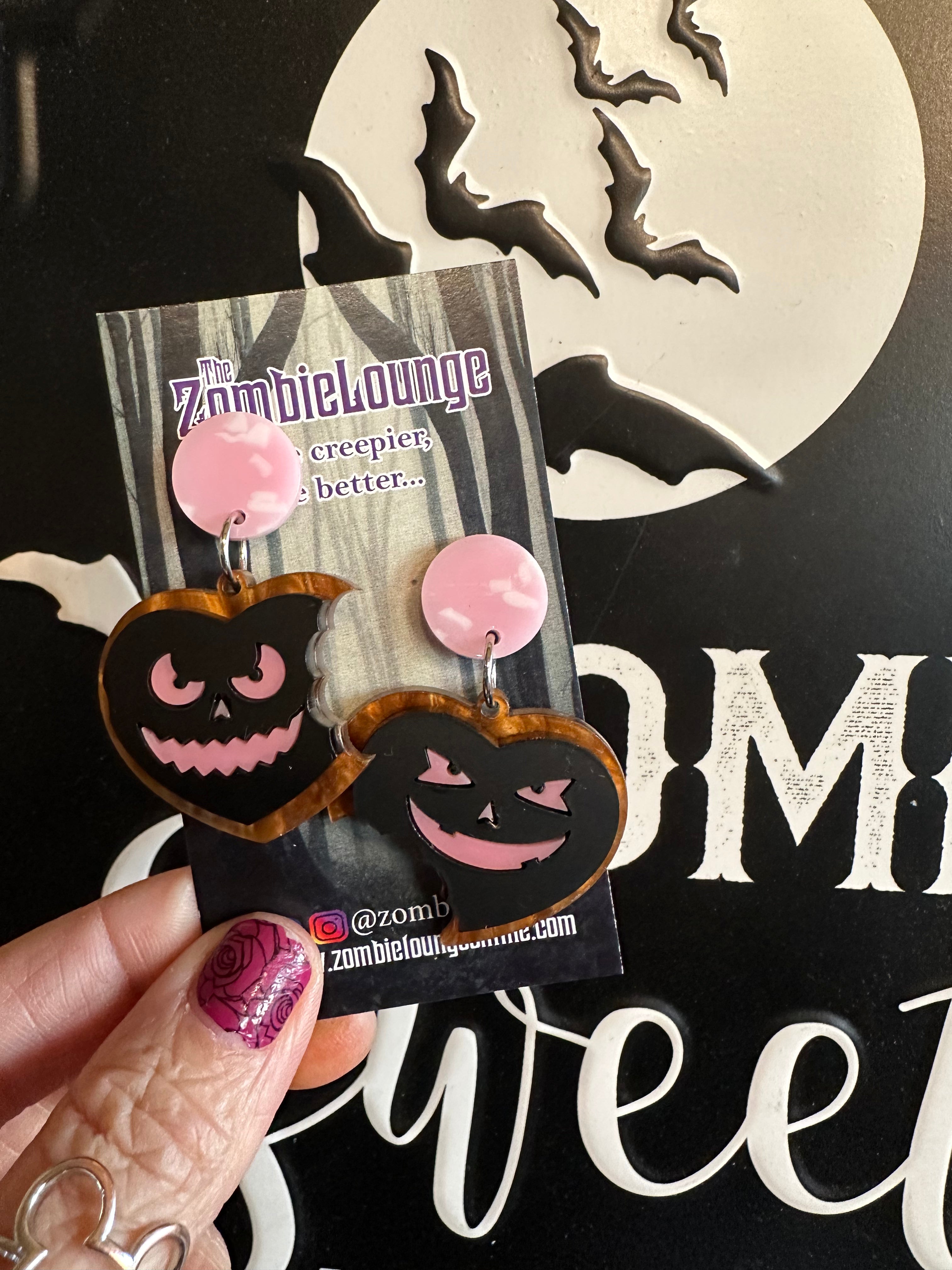 Valloween Heart Cookie Earrings - Cute Valentine's Day & Halloween Jewelry for Women - Perfect for Parties, Gifts & Everyday Wear