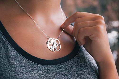 Personalized Silver Monogram Pendant Necklace for Women - Custom Initial Jewelry Gift for Her - Perfect for Birthdays, Anniversaries & Everyday Wear