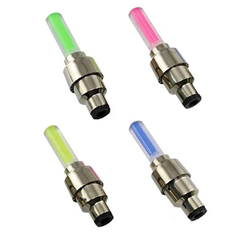 BESPORTBLE 4 Pack LED Bike Wheel Lights - Waterproof Tire Valve Cap Lights with 7 Color Modes for Bicycle, Motorcycle & Car Wheels - Perfect for Night Riding, Safety & Decoration (Green)