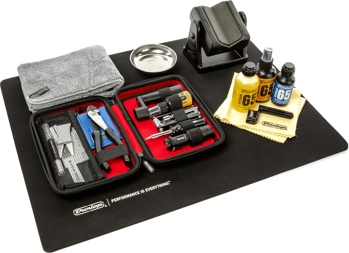 JIM DUNLOP SYSTEM 65 Complete Guitar Cleaning & Care Kit (DGT302) - Professional String & Fretboard Maintenance Tools for Electric & Acoustic Guitars - Perfect for Home, Studio & Stage Use