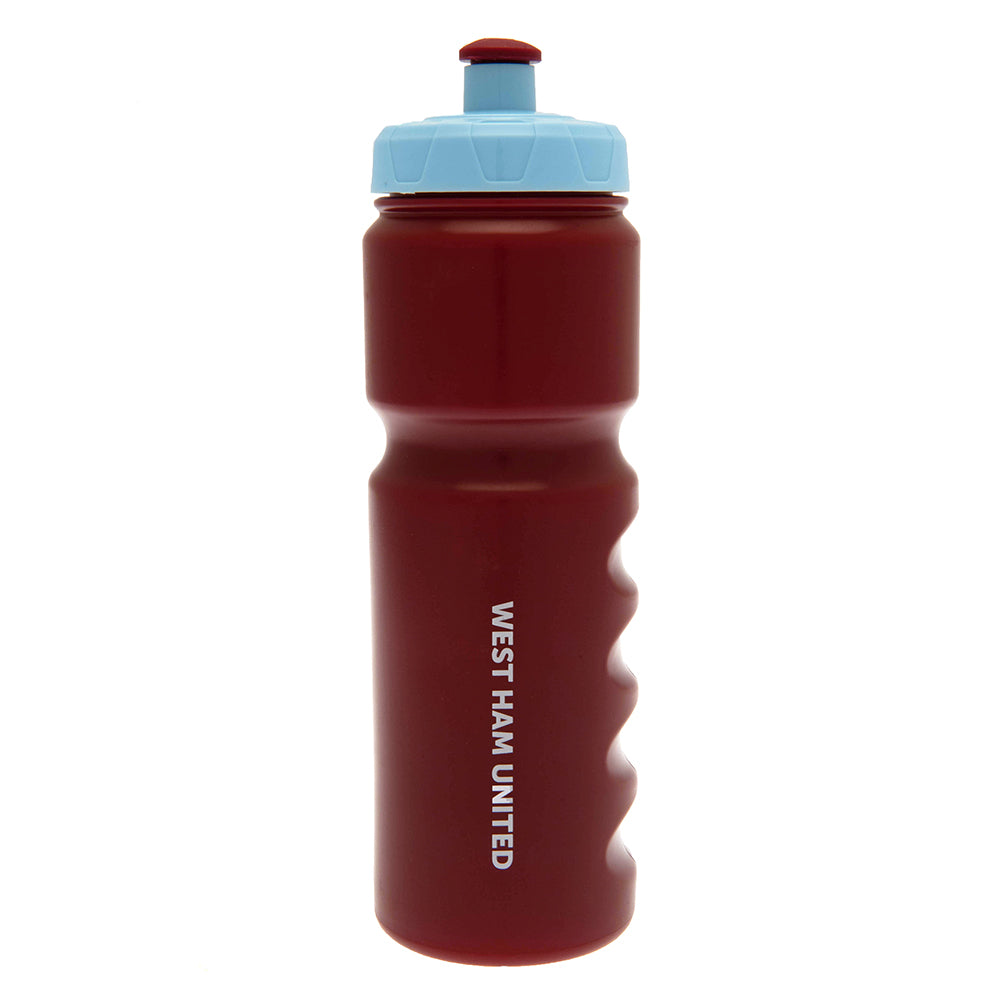 West Ham United Plastic Water Bottle - 20oz BPA-Free Sports Drink Bottle with Leak-Proof Lid for Gym, Hiking & Soccer Games - Official Licensed Merchandise