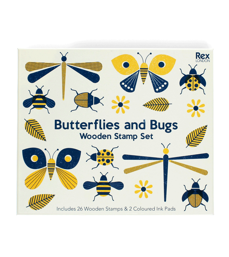 Wooden Stamp Set - Butterflies & Bugs for DIY Scrapbooking, Card Making & Craft Projects