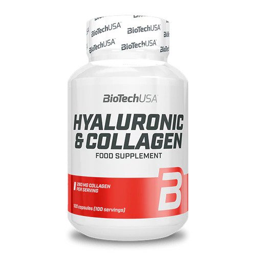 BioTechUSA Hyaluronic Acid & Collagen Supplement - 100 Capsules for Joint Support & Skin Health | Ideal for Active Lifestyles & Anti-Aging