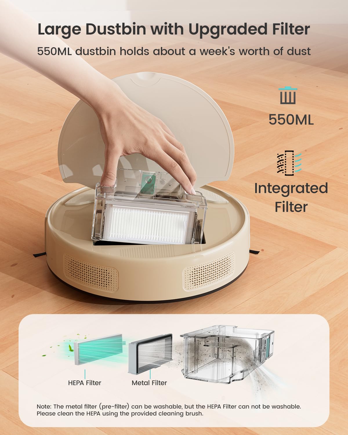 Lefant M310 Robot Vacuum Cleaner - 4500Pa Strong Suction, Smart PreciSense Obstacle Avoidance, Ultra-Quiet Brushless Motor, Slim Design, 160 Min Runtime, Self-Charging, Wi-Fi/App/Alexa Compatible - Perfect for Pet Hair, Hard Floors & Daily Home Cleaning