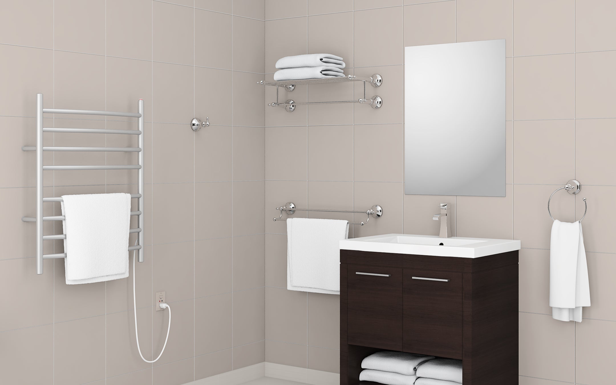 Alessia Modern Bathroom Faucet - Brushed Nickel Finish, Single Handle Deck Mount Sink Faucet for Bathroom Vanity, Perfect for Home Renovation & Spa Style Decor