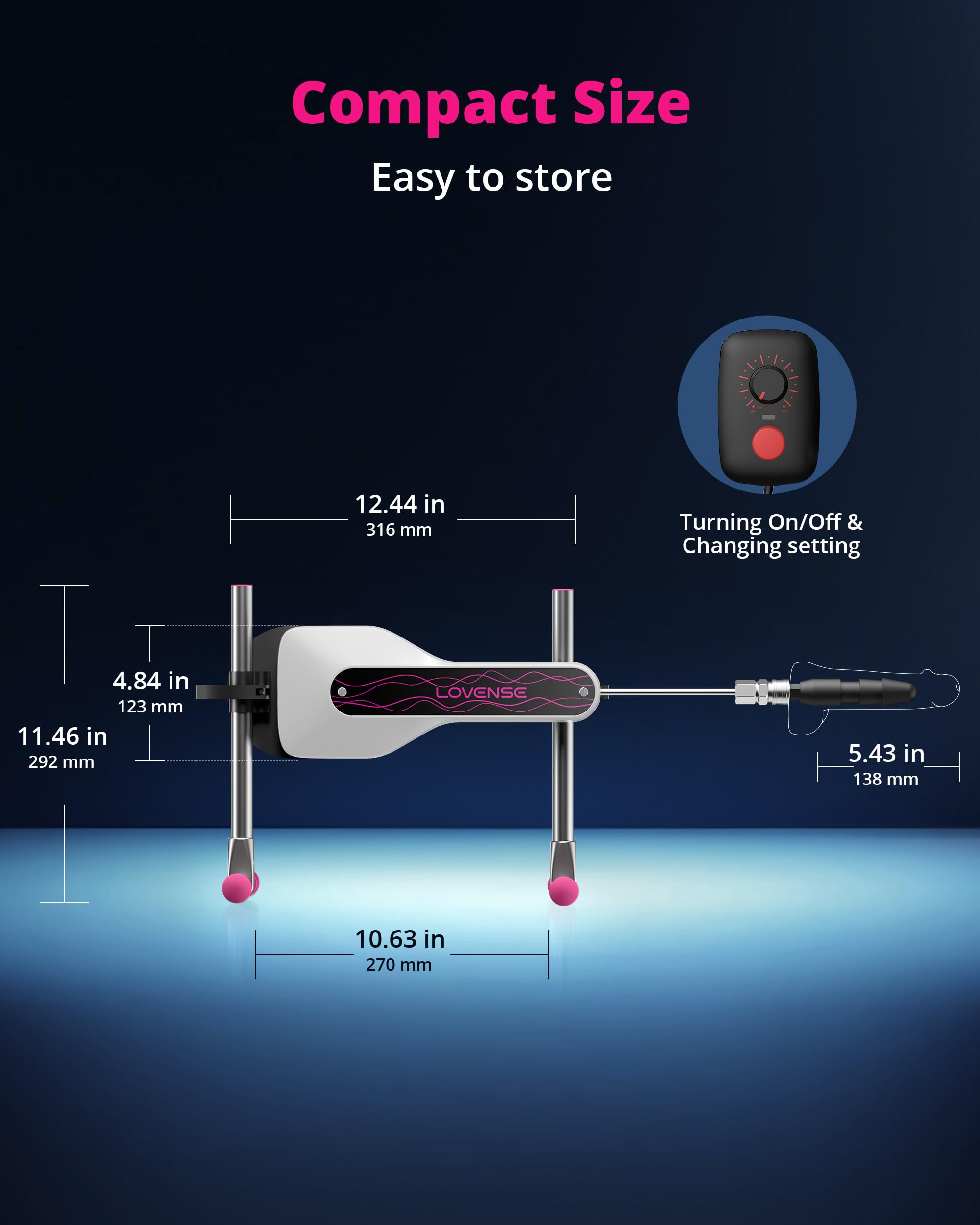 LOVENSE Mini Sex Machine - Remote Control Thrusting Adult Toy for Women, G Spot & Anal Stimulation with Dildo | Discreet Packaging | Perfect for Solo Play, Couples & Long Distance Relationships