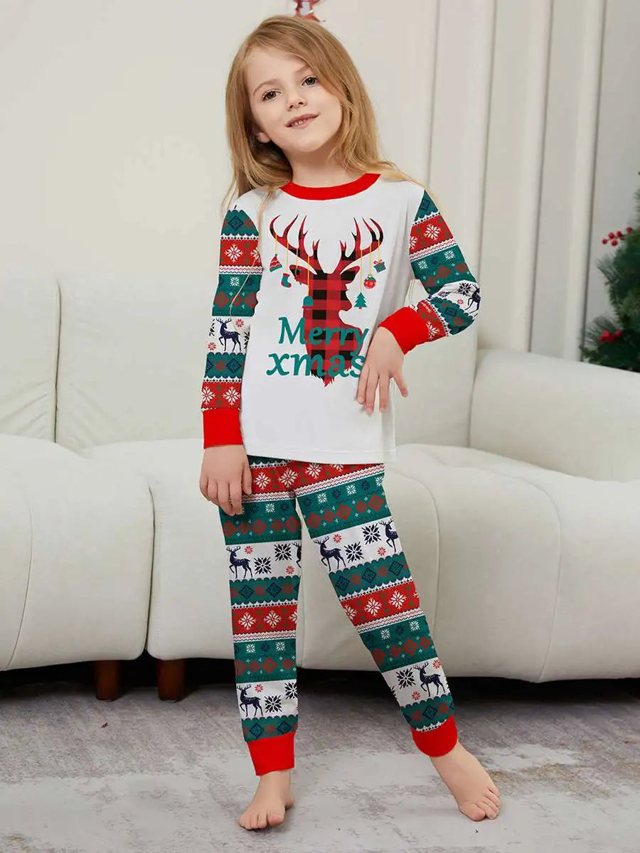 Christmas Matching Family Pajamas Set - Cozy Holiday Pjs with Reindeer Print for Family Photos, Christmas Morning & Festive Gatherings