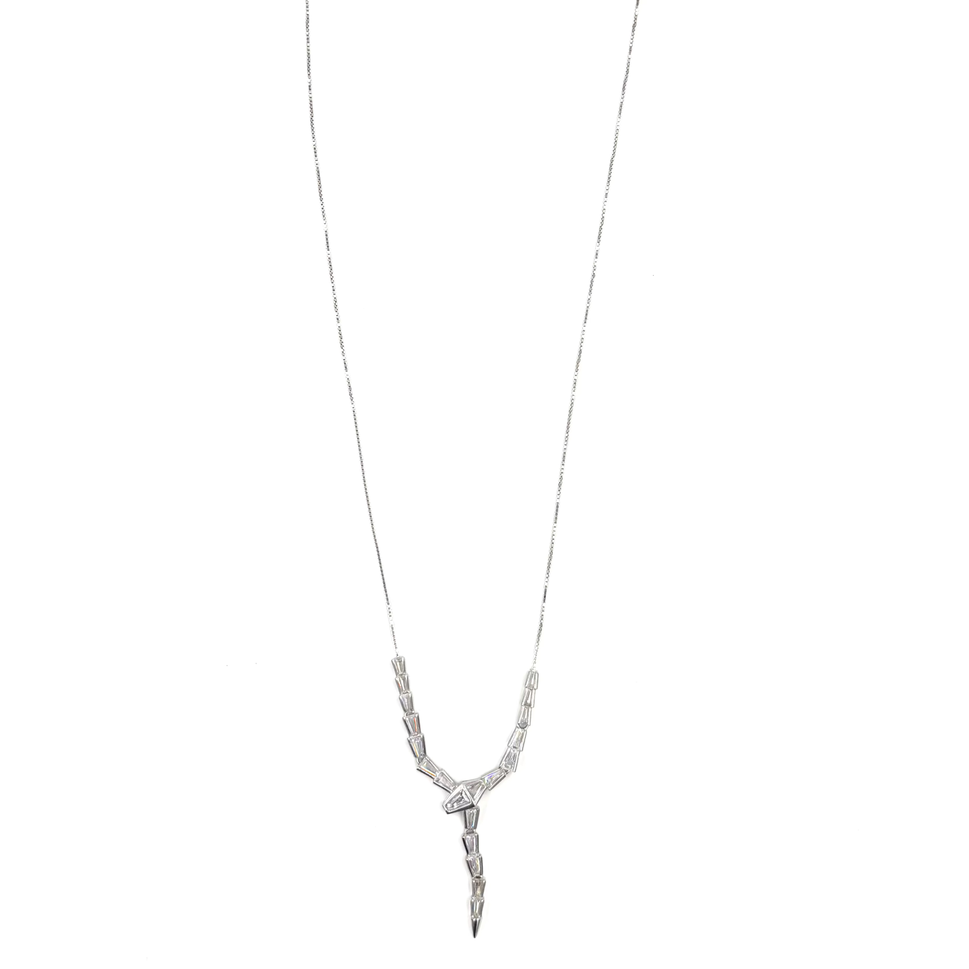 Sterling Silver CZ Drop Necklace for Women - Elegant Ashley Gold Pendant Jewelry - Perfect for Parties, Weddings & Special Occasions