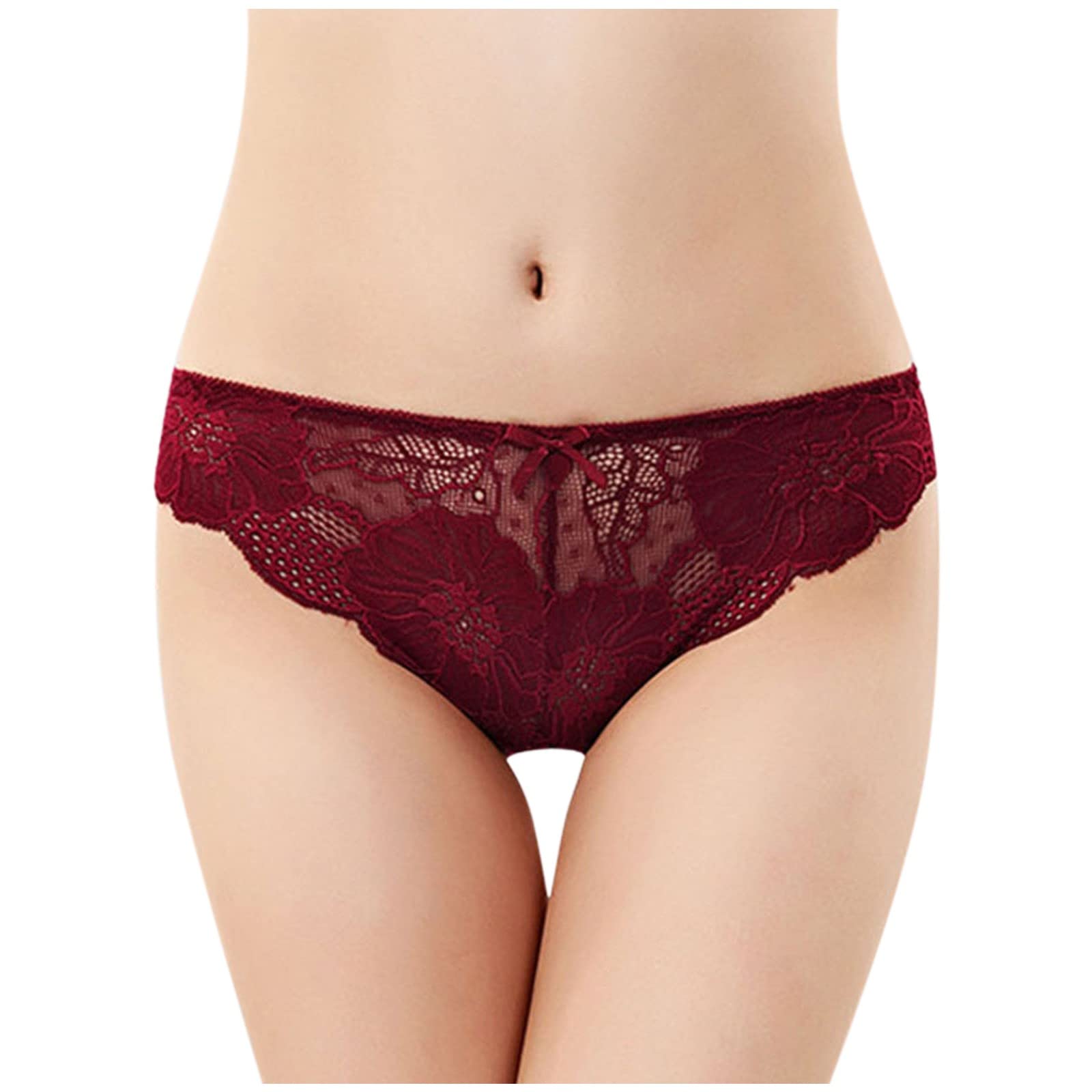 Sexy Lace Underwear for Women - Low Waist Briefs with Bow Detail & Garter Belt Set | Comfortable Lingerie for Date Night, Bridal Shower & Romantic Occasions