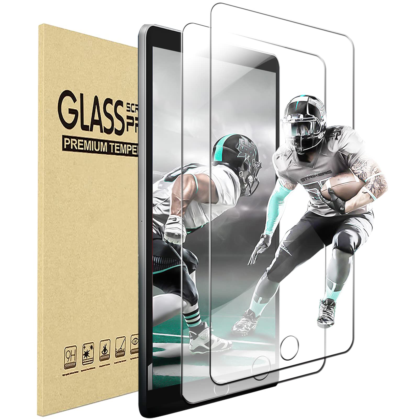 ORIbox 2-Pack Tempered Glass Screen Protector for iPad 6th/5th Gen & iPad 9.7-inch (2018/2017) - Also Compatible with iPad Air/Air 2 | Anti-Scratch, Bubble-Free, Apple Pencil Friendly | Perfect for Work, Study & Entertainment