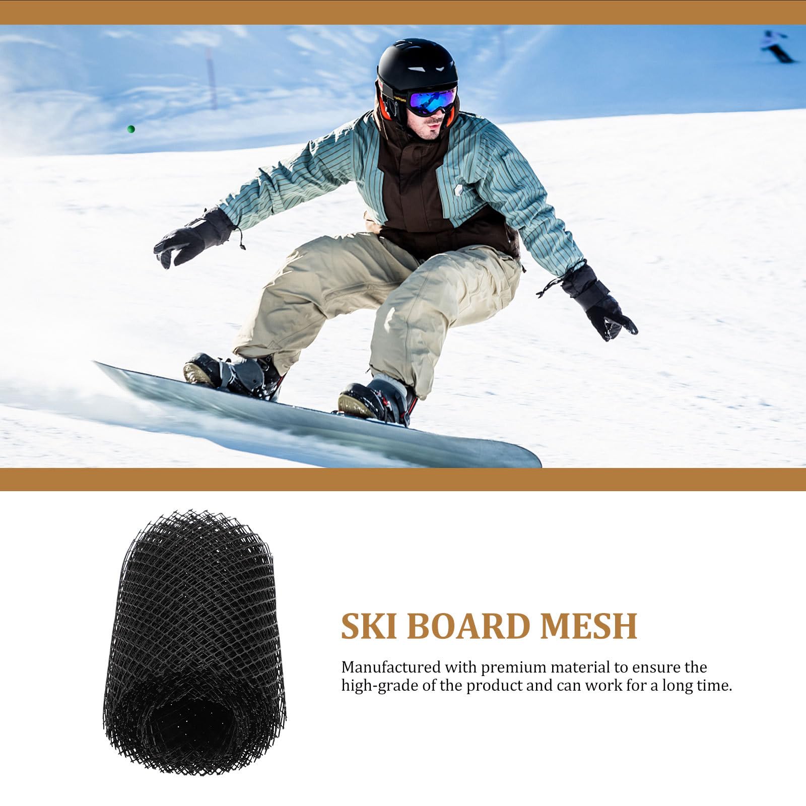 Sosoport Ski & Snowboard Protective Mesh Net - 1 Roll Durable Plastic Netting for Preventing Snow & Ice Buildup - Ideal for Winter Sports Equipment Protection & Storage