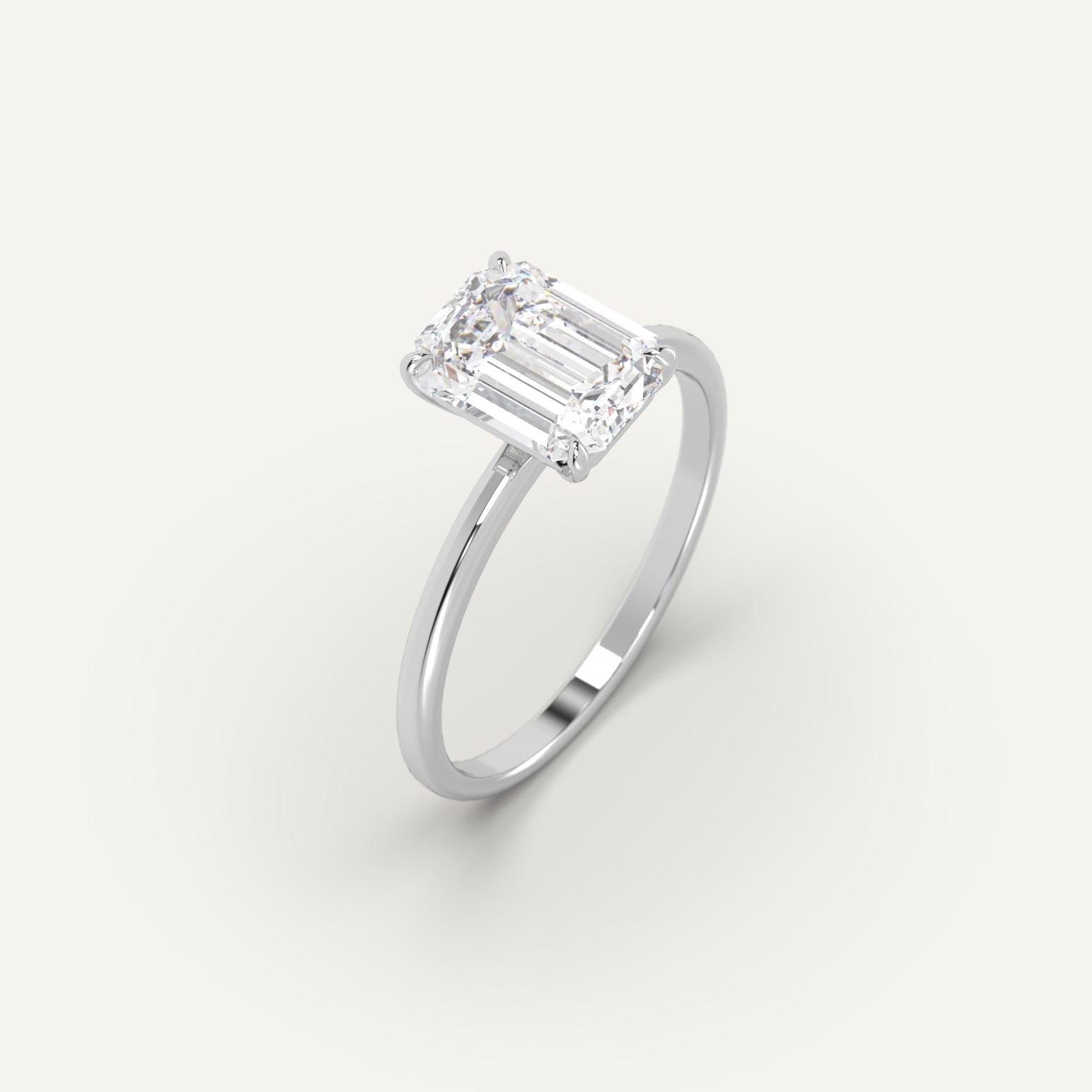 2 Carat Emerald Cut Diamond Ring - Elegant Solitaire Engagement Ring for Women | Perfect for Proposals, Weddings & Anniversaries
