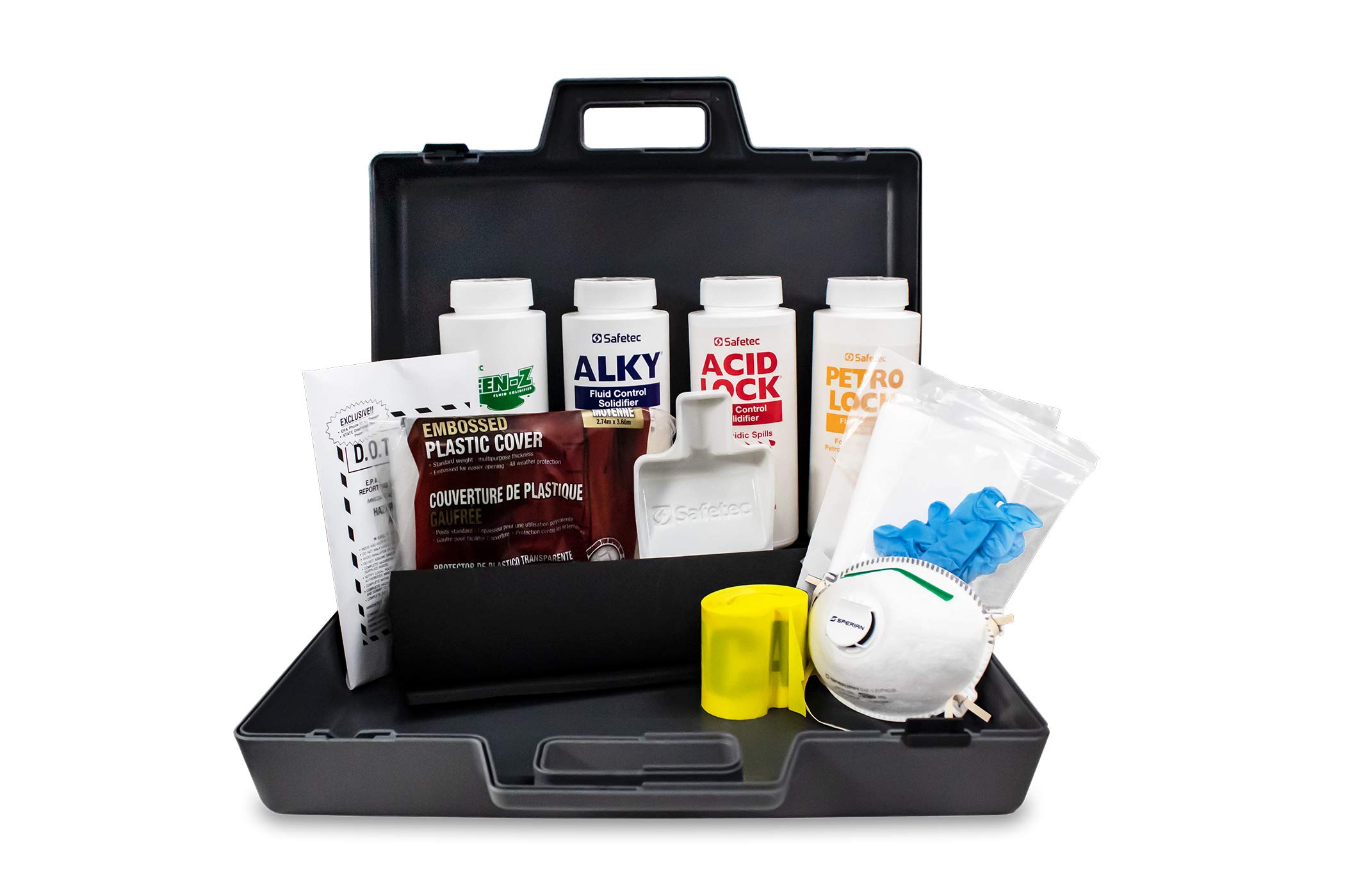 Safetec Multi-Purpose Spill Kit with Durable Plastic Case - 1 Kit per Case | Ideal for Workplace, Garage & Emergency Spill Cleanup