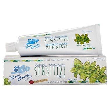 Green Beaver Sensitive Teeth Natural Toothpaste - Fresh Mint Flavor, 75mL | Fluoride-Free, SLS-Free, Vegan & Cruelty-Free | Ideal for Sensitive Teeth & Gum Care