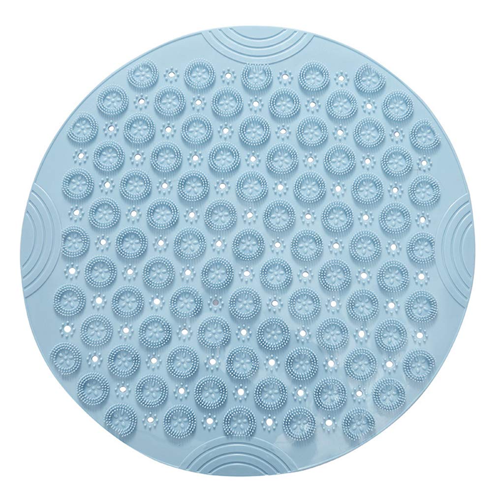 DOITOOL Non-Slip PVC Floor Mat for Bathroom & Home - Circular Massage Foot Mat with Skid Resistance, Soft & Durable (Blue) - Perfect for Shower, Bathtub, and Bathroom Safety