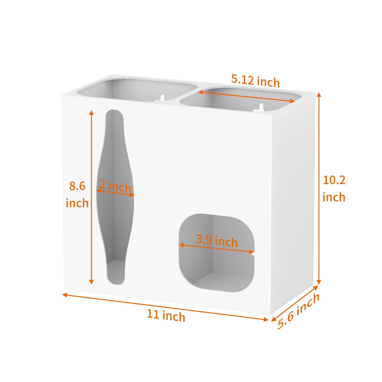 FEMELI 2-in-1 Wall Mount Trash Bag Dispenser - Kitchen Grocery Bag Organizer for Recycling & Storage