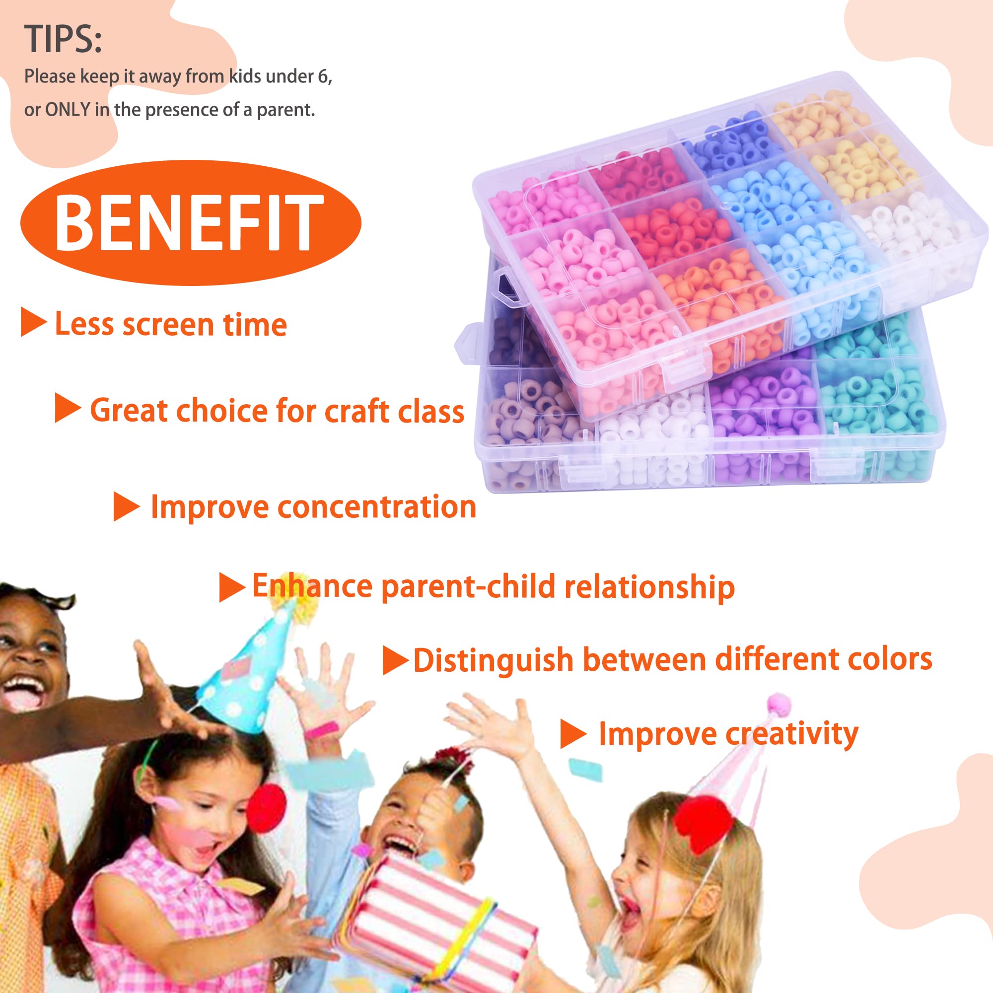 Greentime 2800 PCS 9mm Pony Beads Kit - 24 Colors Opaque Matte Beads for DIY Bracelets, Kandi Jewelry, Hair Braids & Friendship Necklaces | Perfect for Kids Crafts, Party Favors & Summer Camp Activities