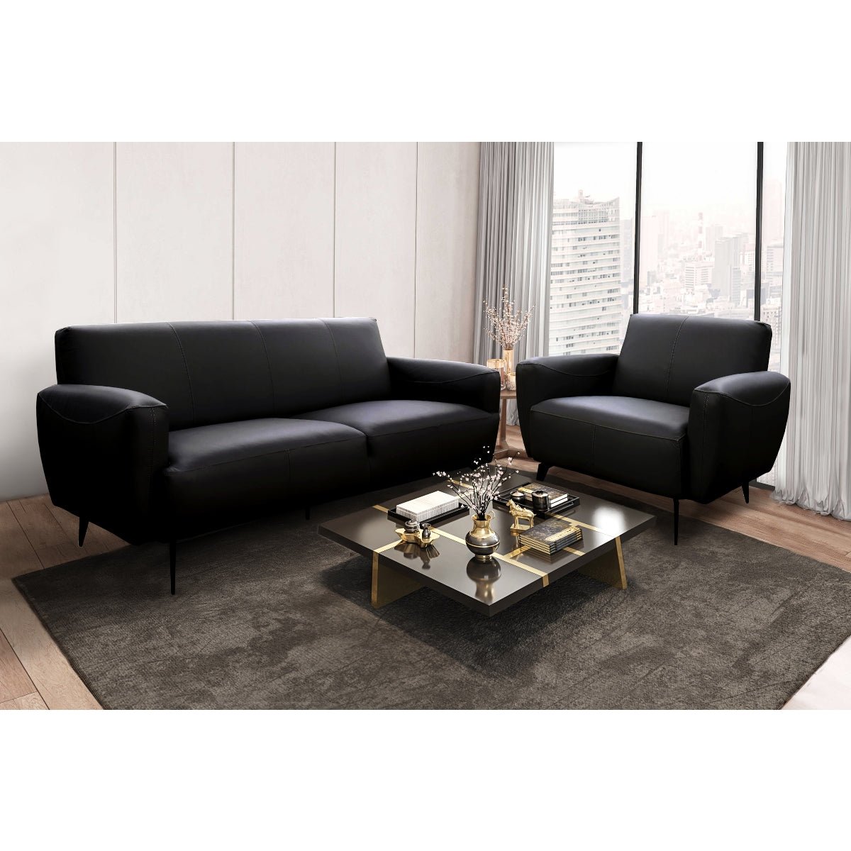 Bonito Black Collection Chair - Modern Stylish Home Office & Living Room Seating - Comfortable Ergonomic Design for Work & Relaxation