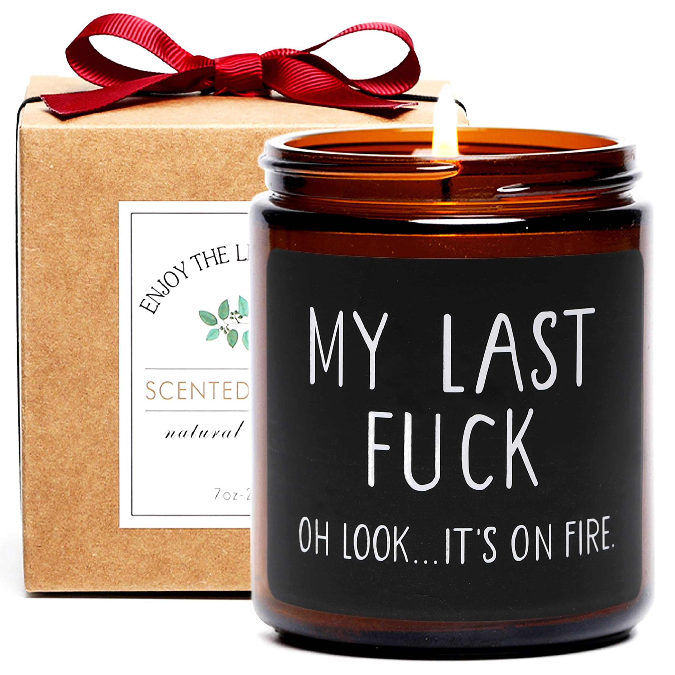 Funny Scented Soy Candle Gift - Last Candle Joke Present for Women & Men | Birthday Gag Gift for Friends, BFF, Coworkers (Black) - Perfect for Office Pranks, Housewarming Parties & Relaxing Aromatherapy