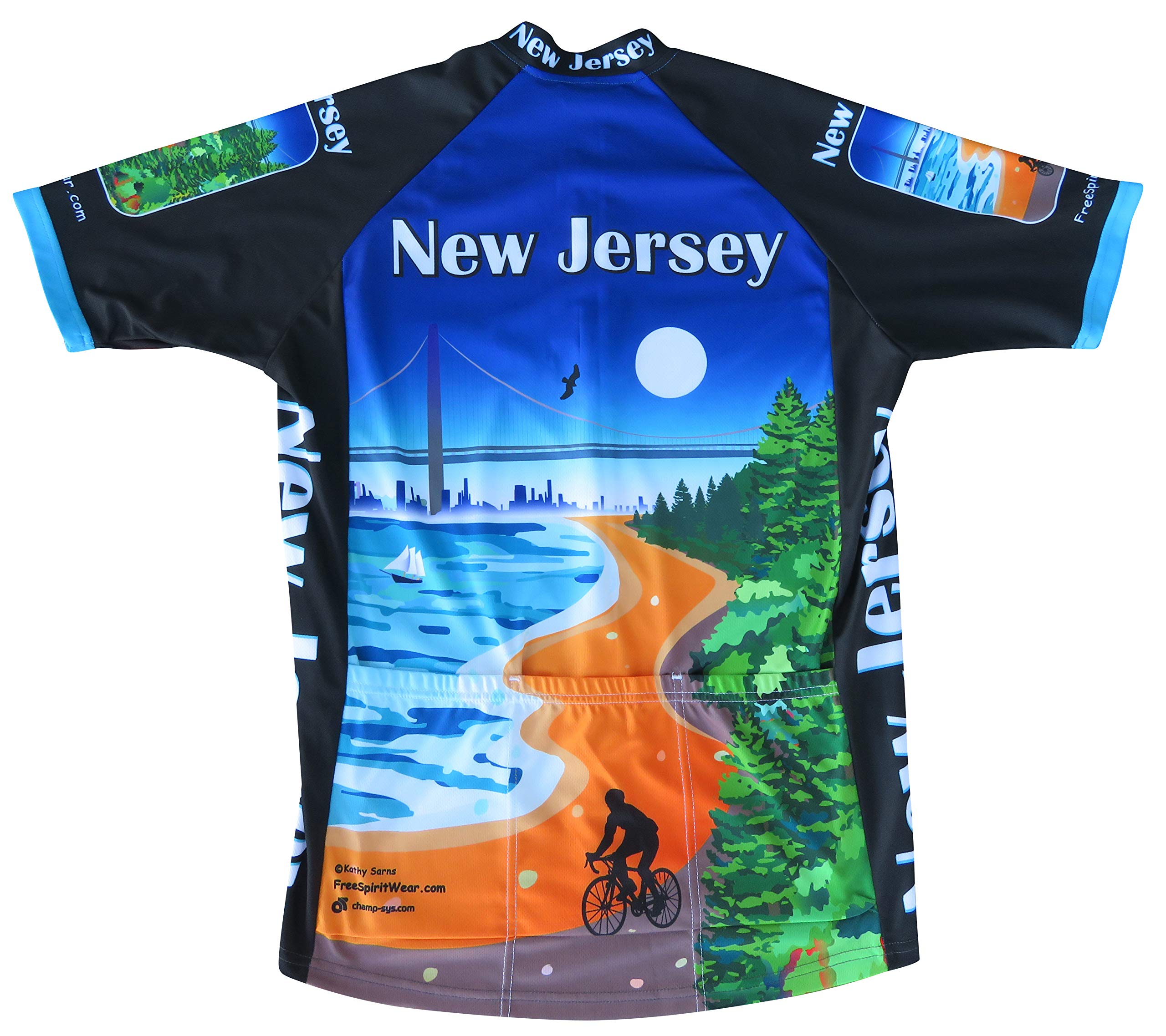Free Spirit Wear New Jersey Cycling Jersey - Breathable & Moisture-Wicking Bike Shirt for Men & Women - Perfect for Road Cycling, Mountain Biking & Outdoor Sports