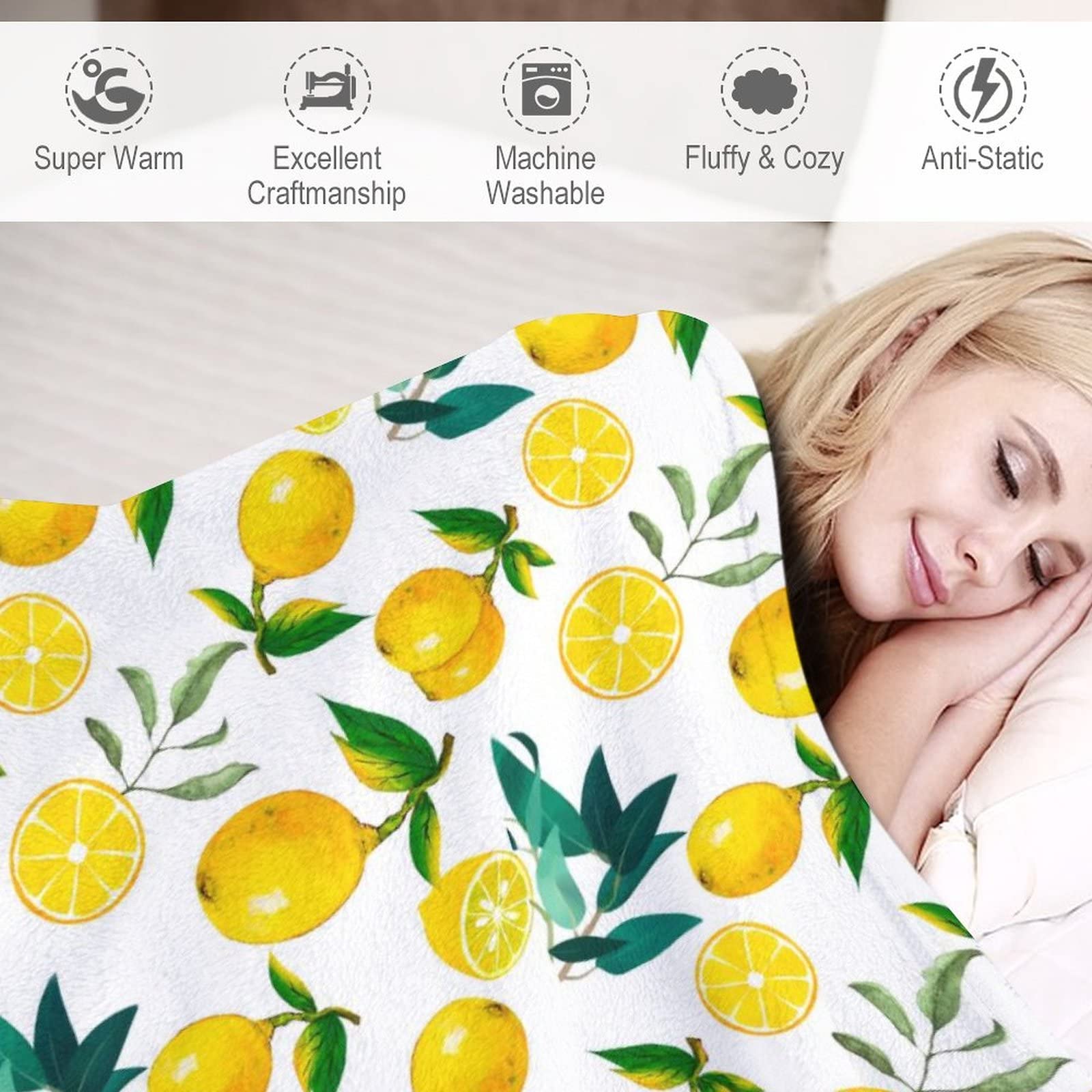 Soft Plush Lemon Blanket 40