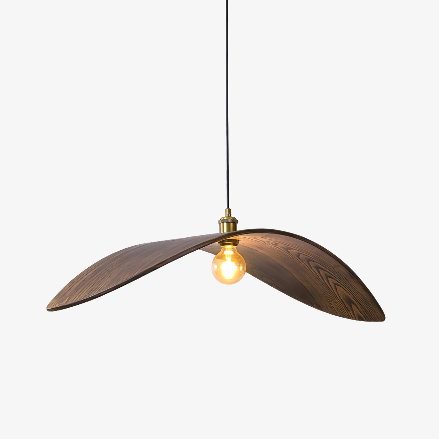 Modern Curve Wooden Pendant Lamp - Handcrafted Natural Wood Ceiling Light Fixture for Dining Room, Kitchen Island, or Living Room Decor