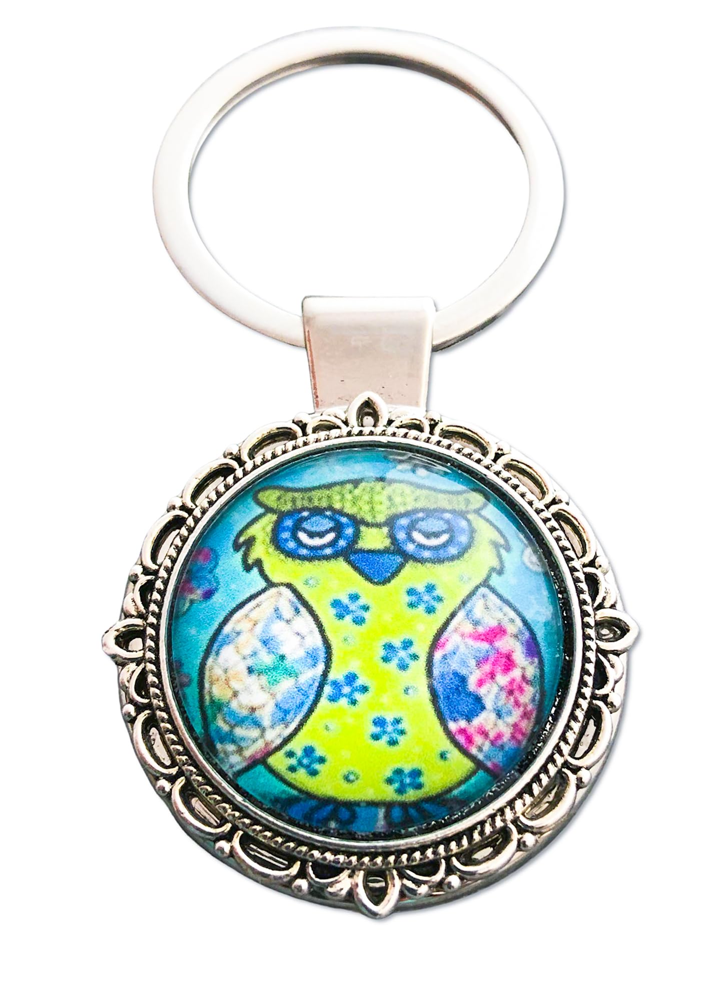 Bohemian Owl Keychain Key Holder - Handmade Leather Keyring for Women & Men - Perfect for Gifts, Home Decor, and Everyday Use