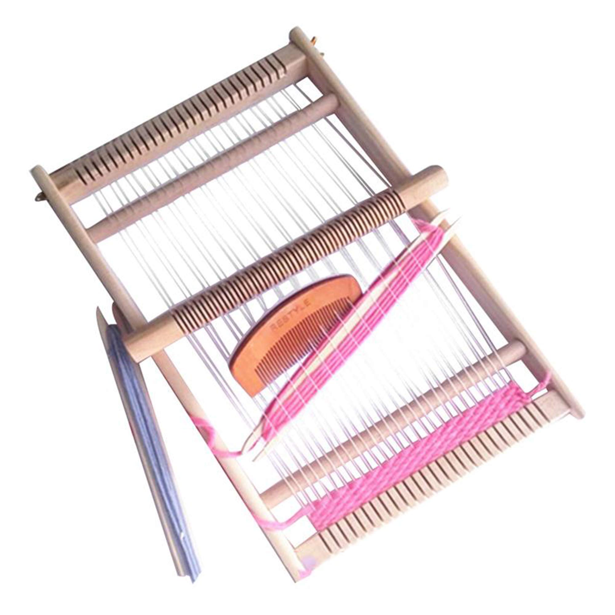 HIOD DIY Hand Knitting Wooden Loom Kit - Kids Weaving Machine for Intellectual Development & Creative Play - Includes Random Color Yarn - Perfect for Arts & Crafts, STEM Learning & Family Bonding Activities