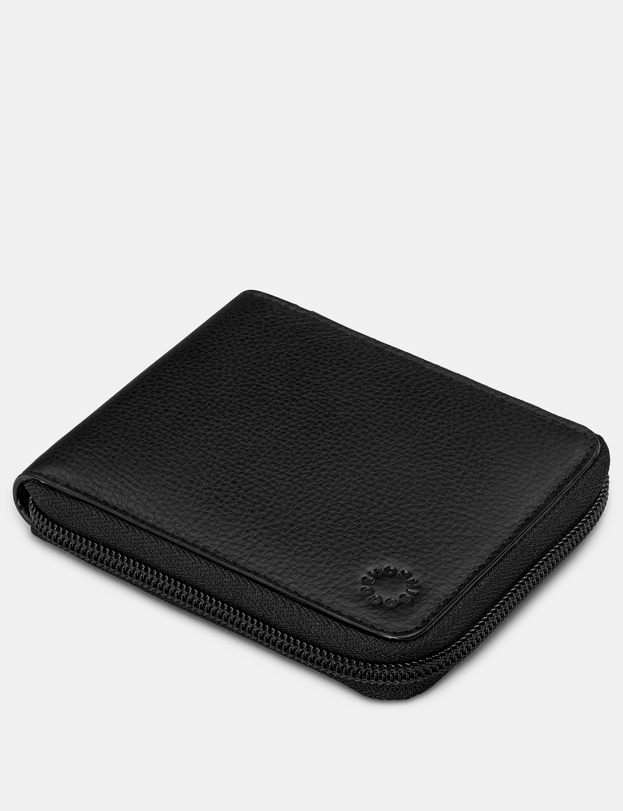 Premium Black Leather Zip Around Wallet for Men & Women - Stylish RFID Blocking Travel & Everyday Use