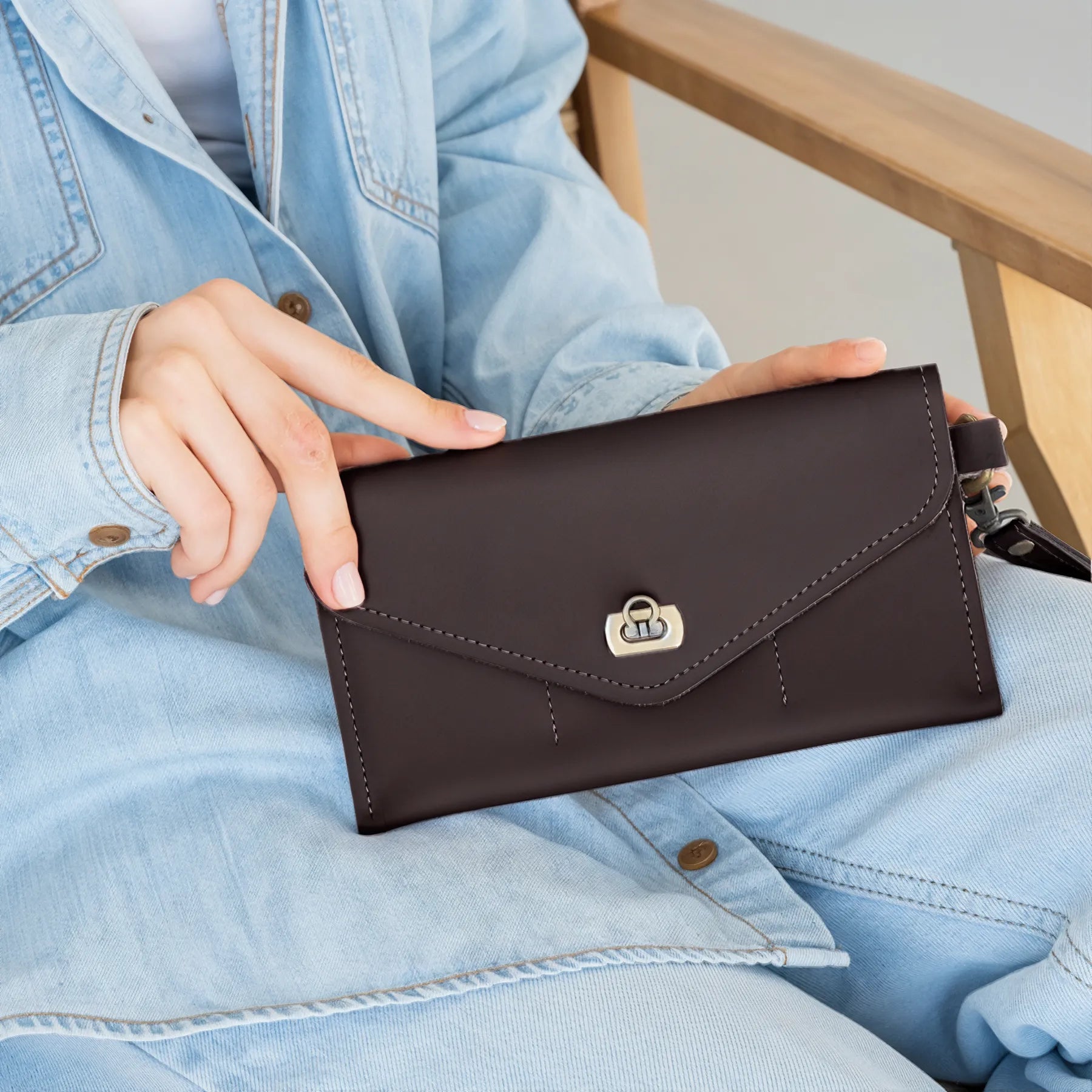 Genuine Leather Wristlet Wallet for Women - Slim RFID Blocking Card Holder with Wrist Strap - Perfect for Travel, Shopping & Everyday Use