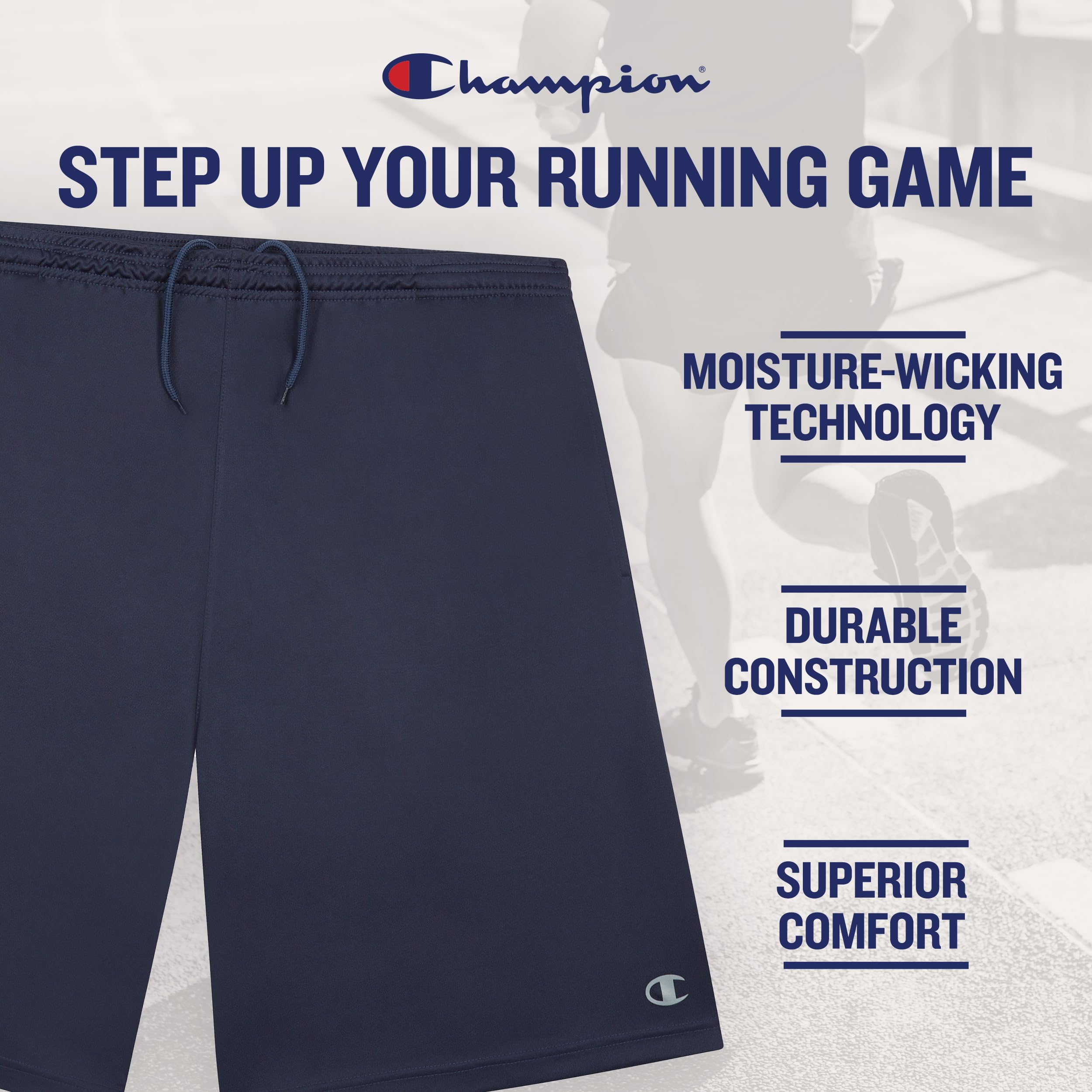 Champion Men's Big & Tall Classic Mesh Shorts - Comfortable Athletic Casual Wear for Gym, Running, and Summer Outdoor Activities