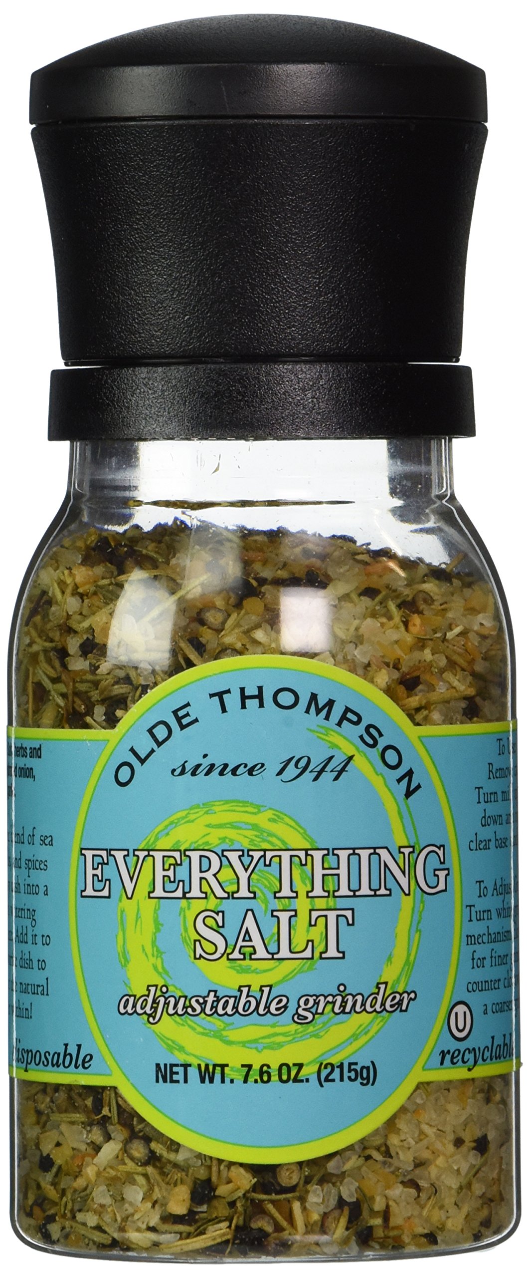 Olde Thompson Everything Seasoning Salt 7.6oz (3-Pack) - Premium Gourmet Grinder for Steak, Popcorn & Cooking - Perfect for Home Kitchens & Restaurants