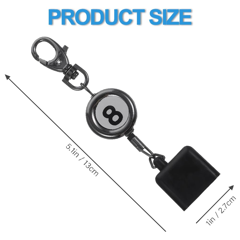 Portable Billiards Cue Chalk Holder with Key Ring - Lightweight Pool Cue Chalk Case with 50cm Retractable Cord - Perfect for Pool Players & Billiards Enthusiasts - Great for Bars, Game Rooms & Home Use