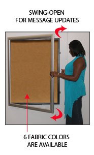 Extra Large 24 x 72 Inch Super Wide Enclosed Cork Bulletin Board with Swing Frames - Perfect for Office, Classroom, or Home Organization & Message Display
