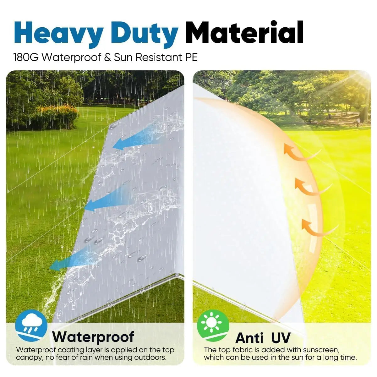 20' x 10' Portable Car Canopy Shelter with UV Protection - Waterproof Outdoor Car Cover for Vehicles, Parties & Camping