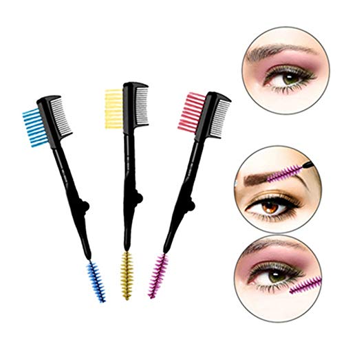 Gugzy Double-Ended Folding Eyelash Comb & Separator - Metal Mascara Lift & Curl Tool for Perfect Eye Makeup (Pink) | Ideal for Lash Extension, False Eyelash Application & Professional Makeup Artists