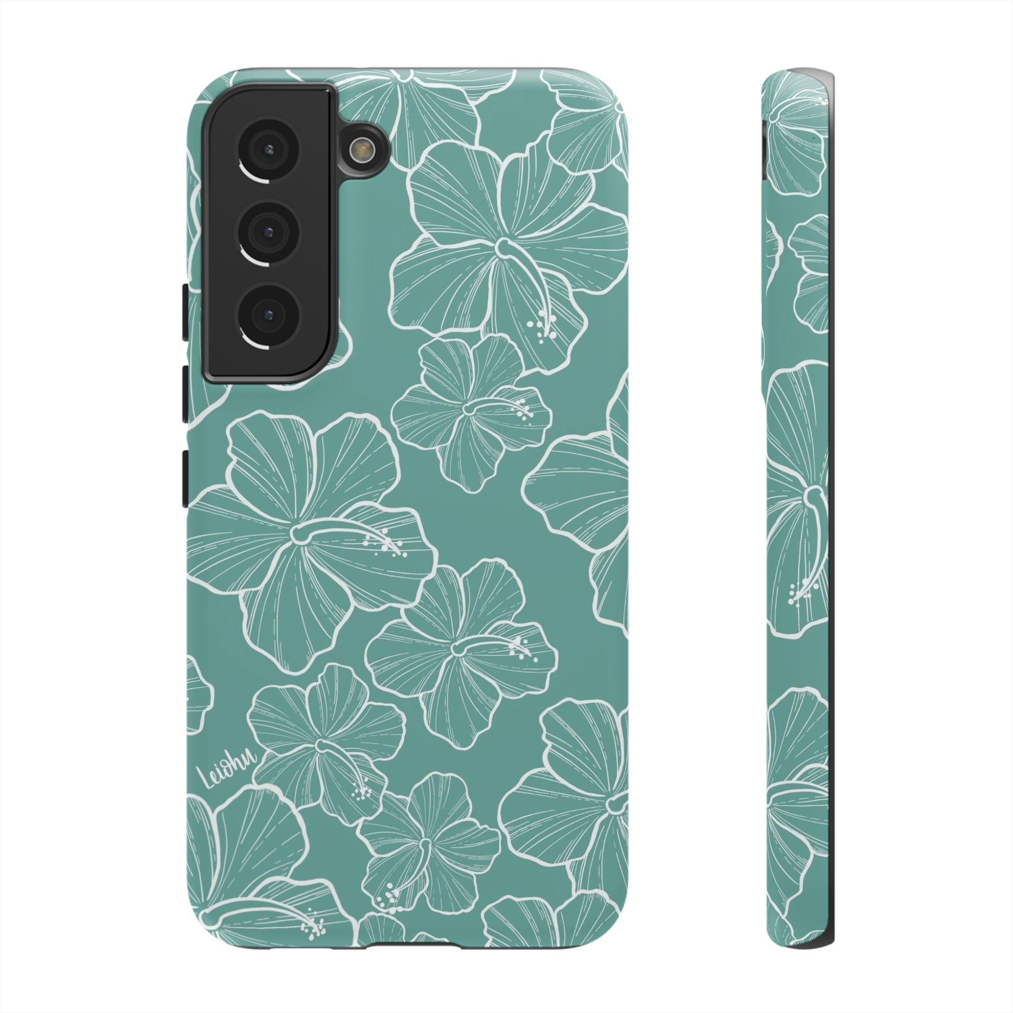 Premium Hibiscus Teal Samsung Galaxy Phone Case - Durable & Stylish Protection for Everyday Use, Work & Travel