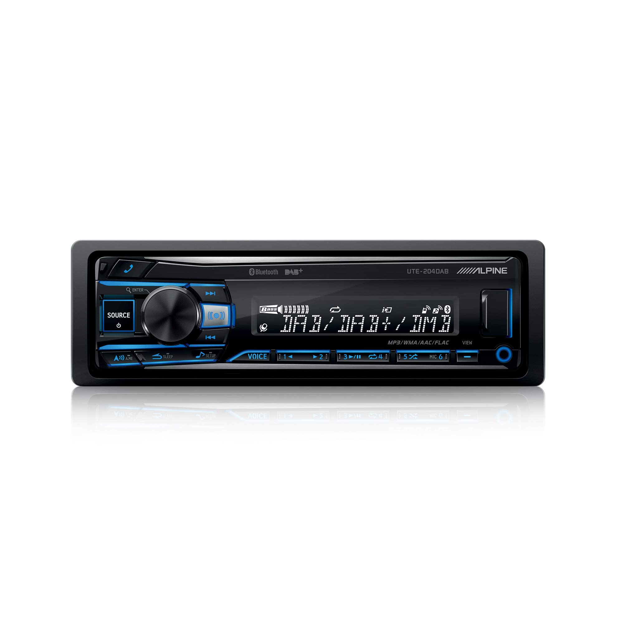 Alpine Electronics 1 Din Car Stereo with DAB Radio & Bluetooth - In-Car Entertainment for Music Streaming & Hands-Free Calling