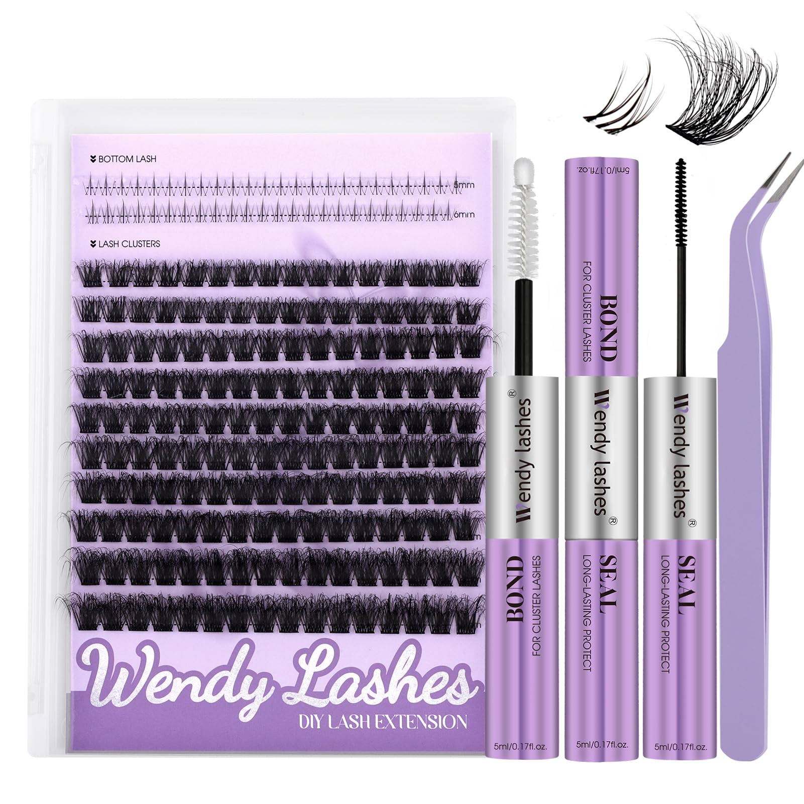 3D Effect 0.07mm DIY Lash Extension Kit - C3 Superior & Inferior Eyelash Clusters (10-16mm Hybrid) with Lash Bond & Seal - Perfect for Salon, Bridal & Special Occasion Makeup