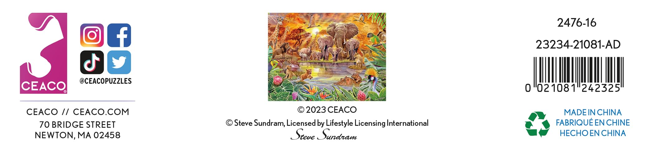 Ceaco 500 Piece Jigsaw Puzzle - Steve Sundram Watering Hole Foil Puzzle for Adults & Teens - Perfect for Family Game Nights, Stress Relief & Home Decor
