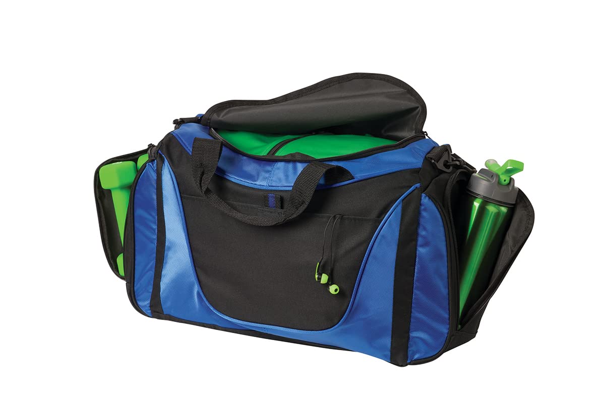 Custom Personalized Sport Duffel Bags for Men & Women - Two-Tone Navy Weekender Gym Bag with Name Embroidery - Perfect for Travel, Overnight Trips & Workout Essentials