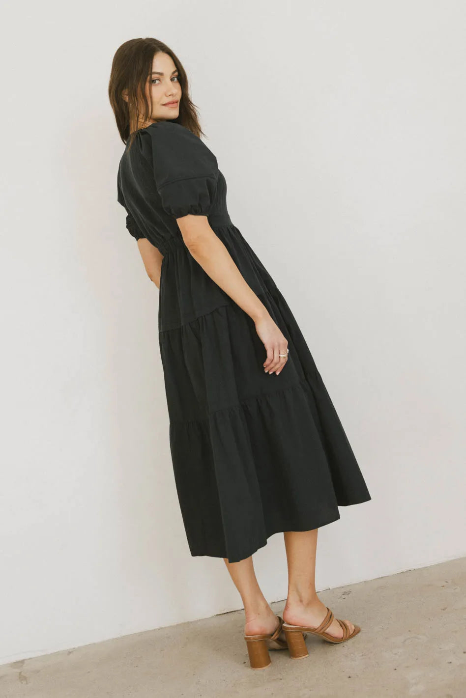 Leandra Navy Blue Midi Dress for Women - Elegant & Comfortable Summer Dress for Casual Outings, Parties & Office Wear