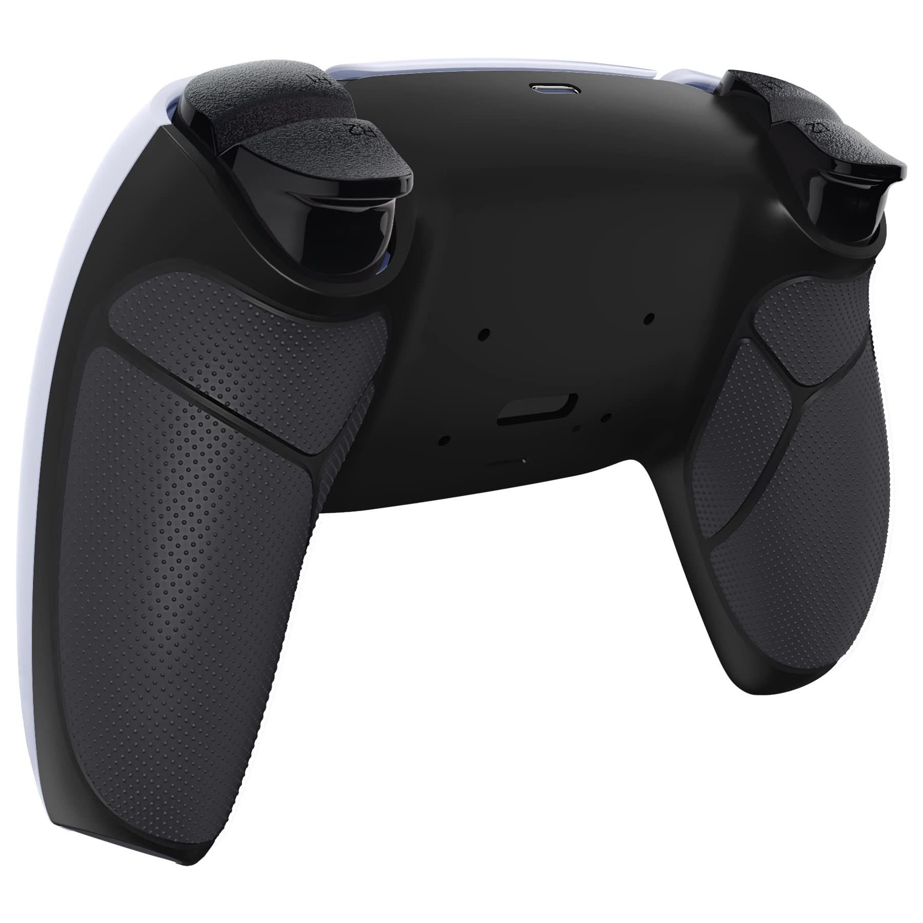 eXtremeRate Soft Grip Back Cover Case for PS5 Controller with Rise4 Remap Paddles Kit - Black | Enhanced Comfort & Control for Gaming, Streaming & Competitive Play