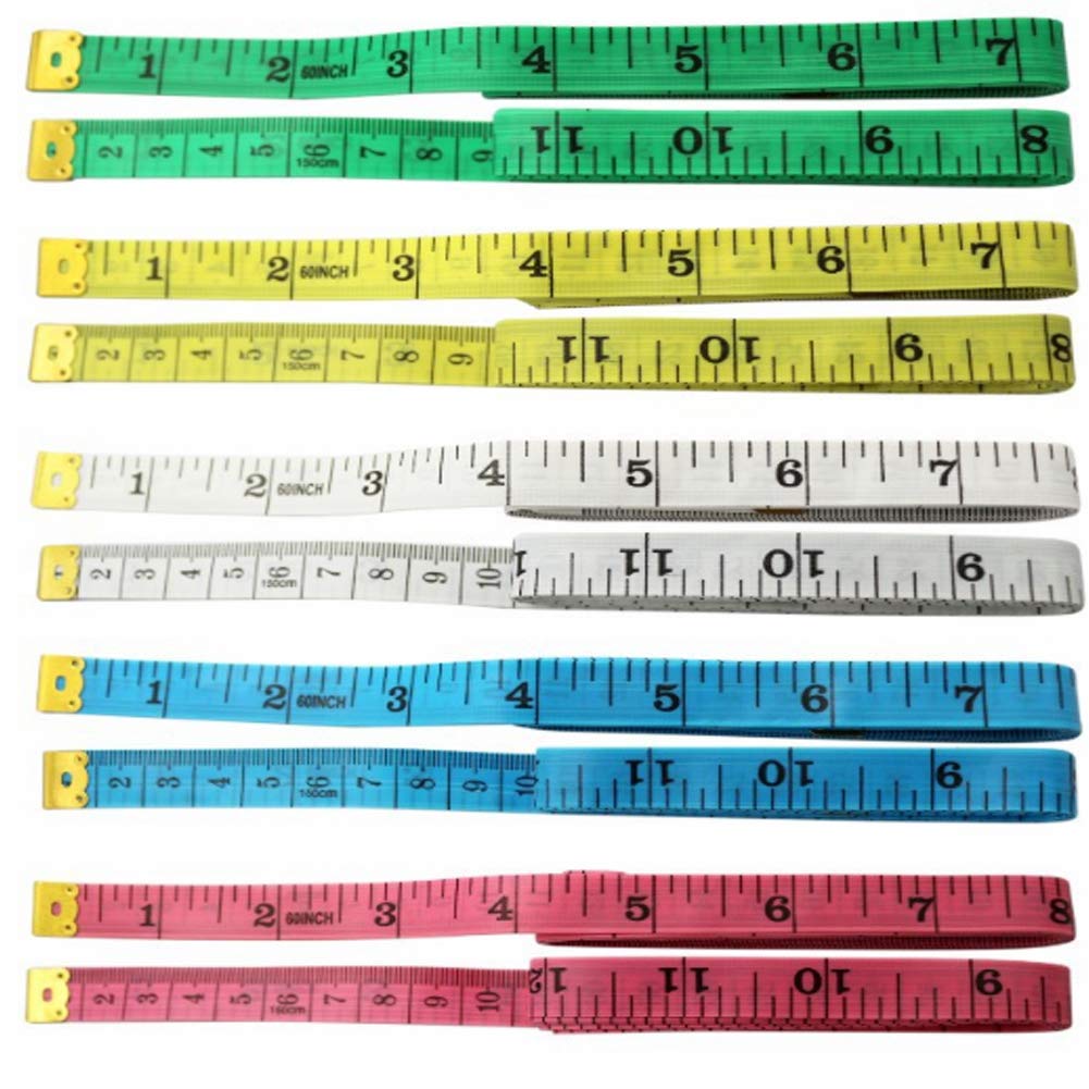 60-Inch Soft Tape Measure with Double Scale - Flexible Body Sewing Ruler for Weight Loss, Medical Measurements & Tailoring (White) | Perfect for Home Fitness Tracking, DIY Sewing Projects & Health Monitoring