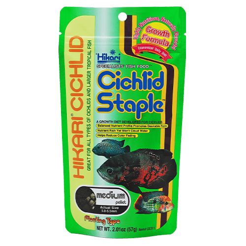 Hikari Cichlid Staple Floating Pellet Fish Food - Premium Nutrition for African & American Cichlids - Ideal for Aquarium, Pond & Tropical Fish Tanks