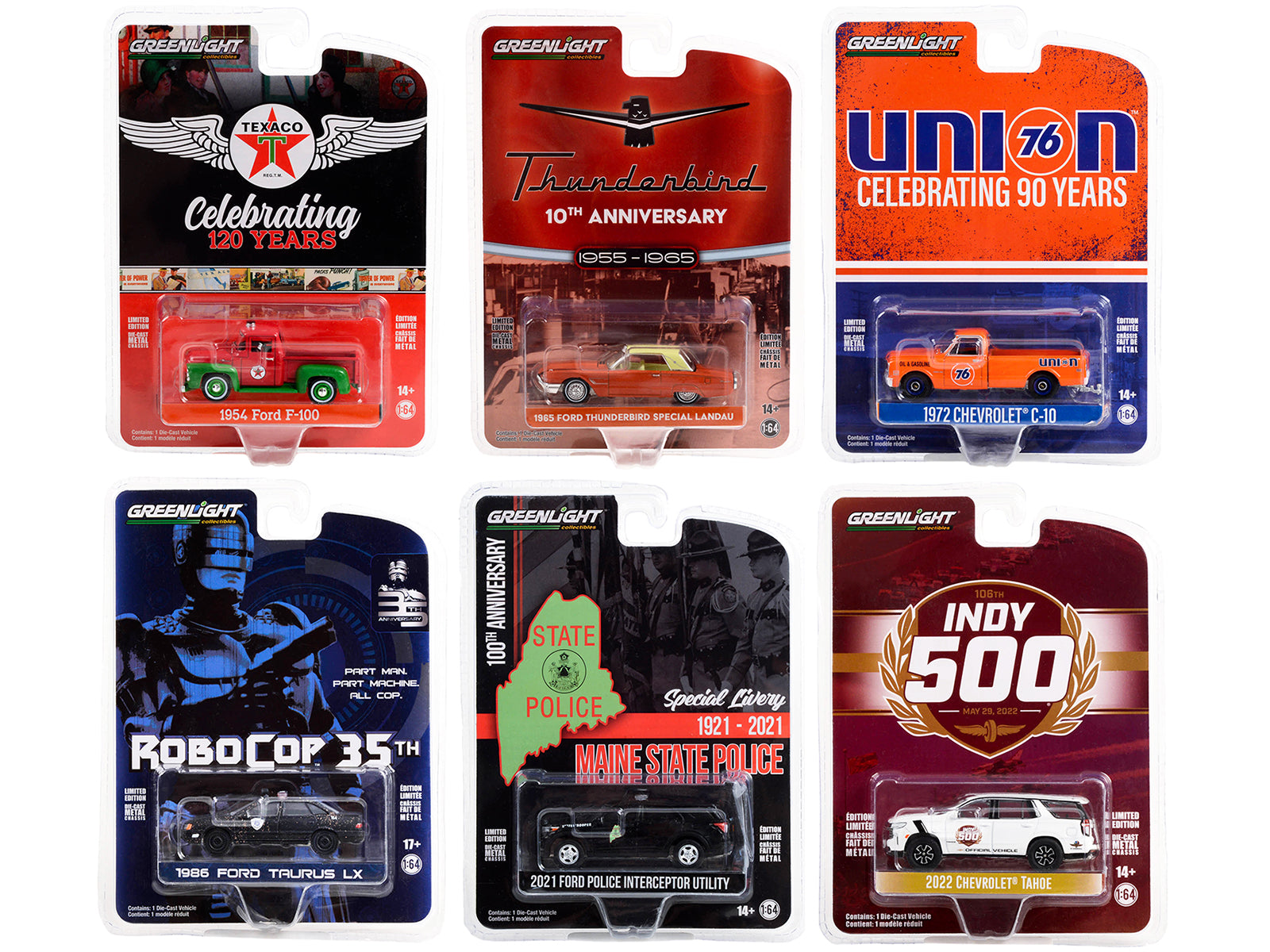 Greenlight 1/64 Scale Diecast Model Cars - 6-Piece Anniversary Collection Set (Series 15) - Perfect for Collectors, Display & Gifting