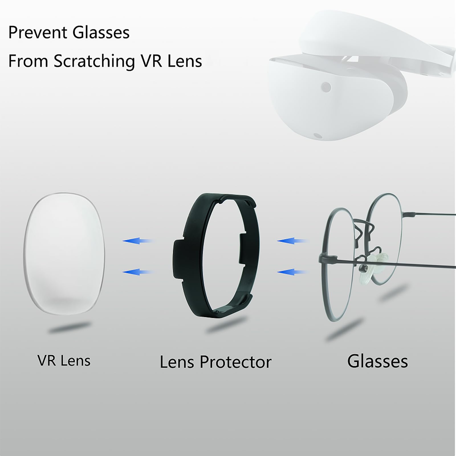 HUAYUWA PSVR 2 Lens Protector - Anti-Scratch Eyeglass Spacer Rings for Playstation VR2 Headset | Prevent Glasses from Scratching VR Lenses | Perfect for VR Gaming & Extended Play Sessions
