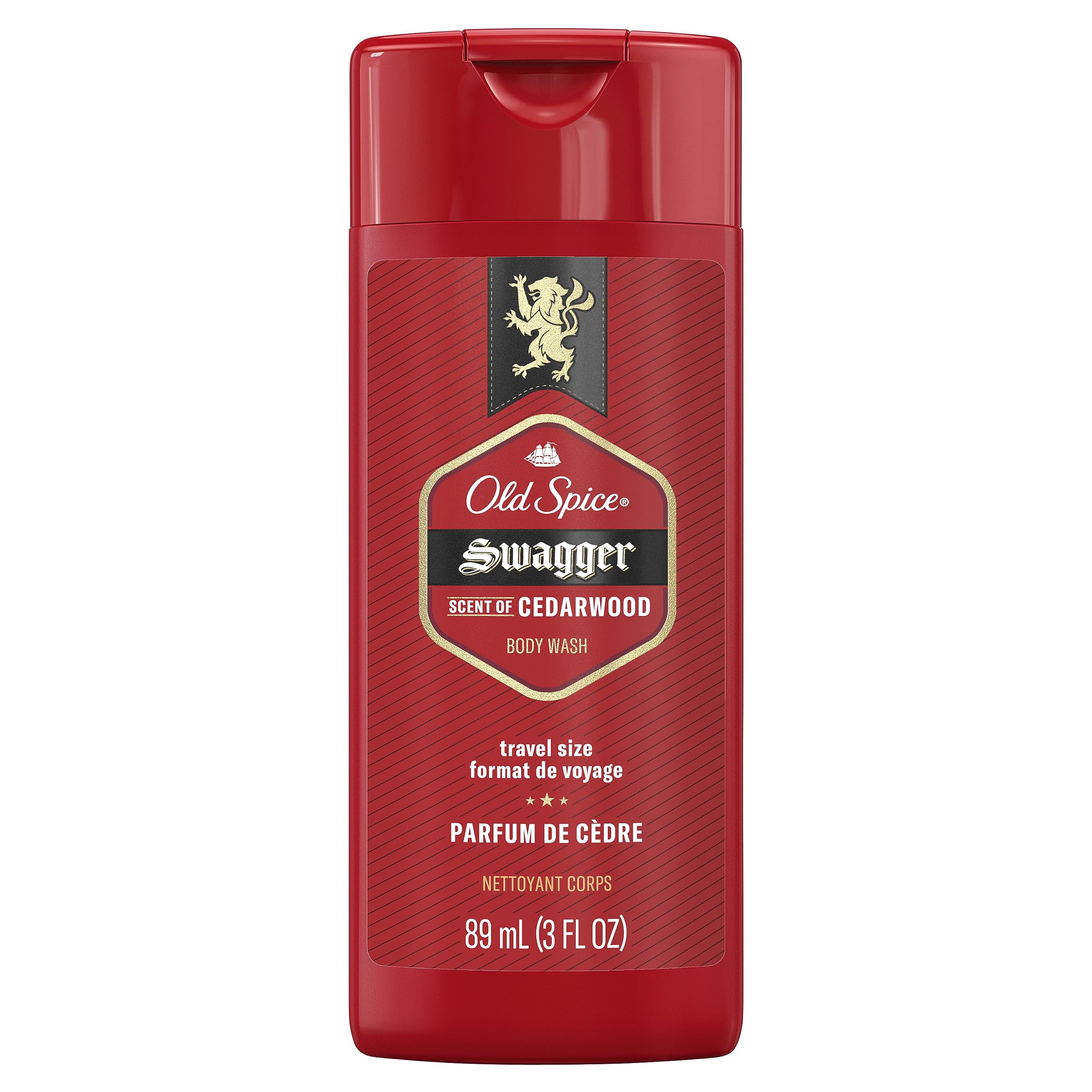 Old Spice Red Zone Body Wash for Men - 24/7 Shower Fresh with Refreshing Cedarwood Scent - Travel Size 3 fl oz - Perfect for Gym, Travel & Daily Shower Routine