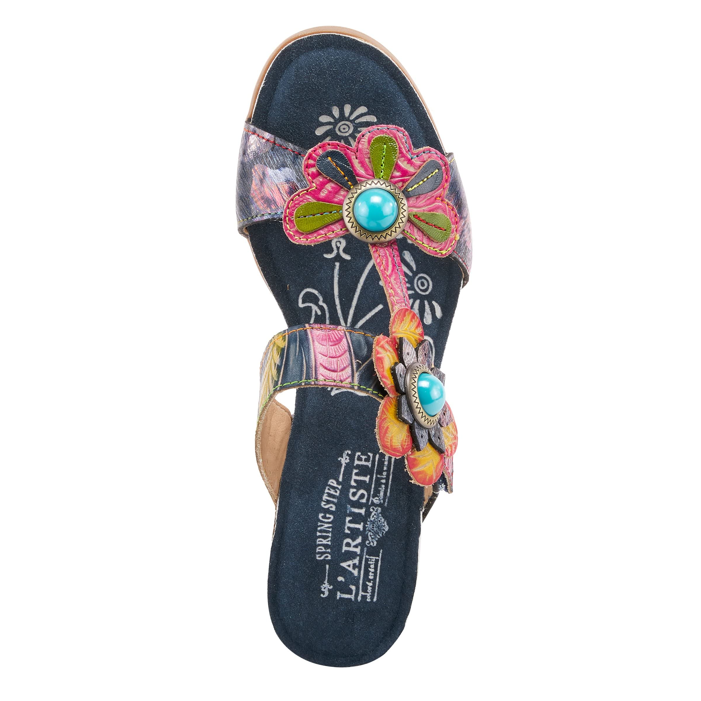 L'Artiste by Spring Step Bari Navy Multi Women's Comfortable Slip-On Loafers Size 9 (US) - Perfect for Casual Wear, Office & Travel